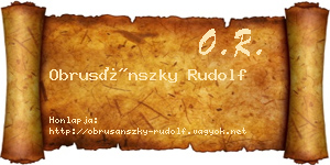 Obrusánszky Rudolf névjegykártya