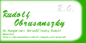 rudolf obrusanszky business card